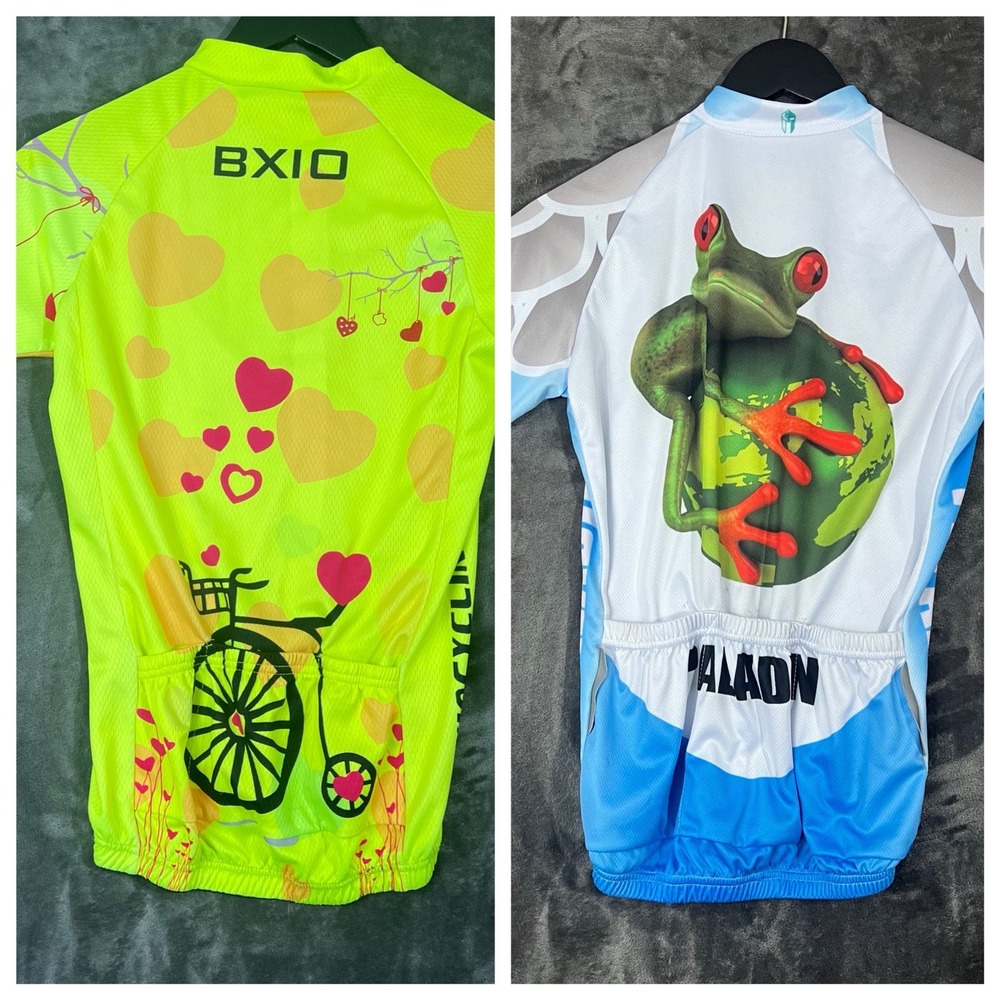 Set of 2 Ladies Cycling Jerseys Paladin Look and Bxio Cycle Racing  Size Medium